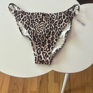 Forever 21 Cream and Leopard Print Swim Bottom